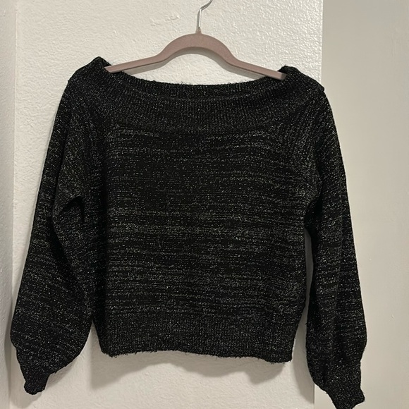 DIVIDED H&M Black and silver wide neck sweater size S round neckline - Picture 1 of 6